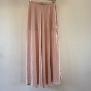 Elegant Light Pink Sheer Maxi Skirt